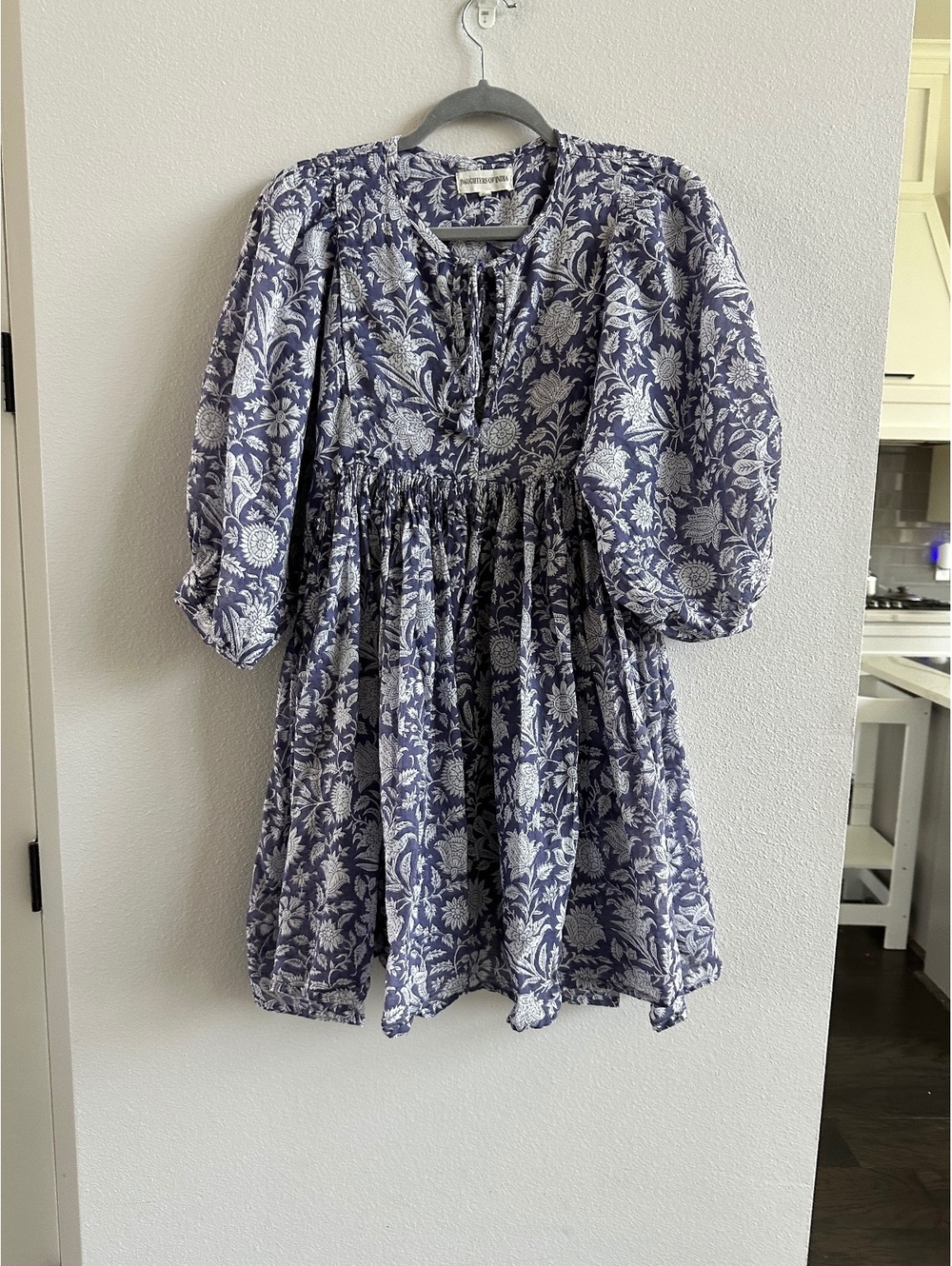 The Daughters of India Kyra Mini Dress Blue Iris Size Small